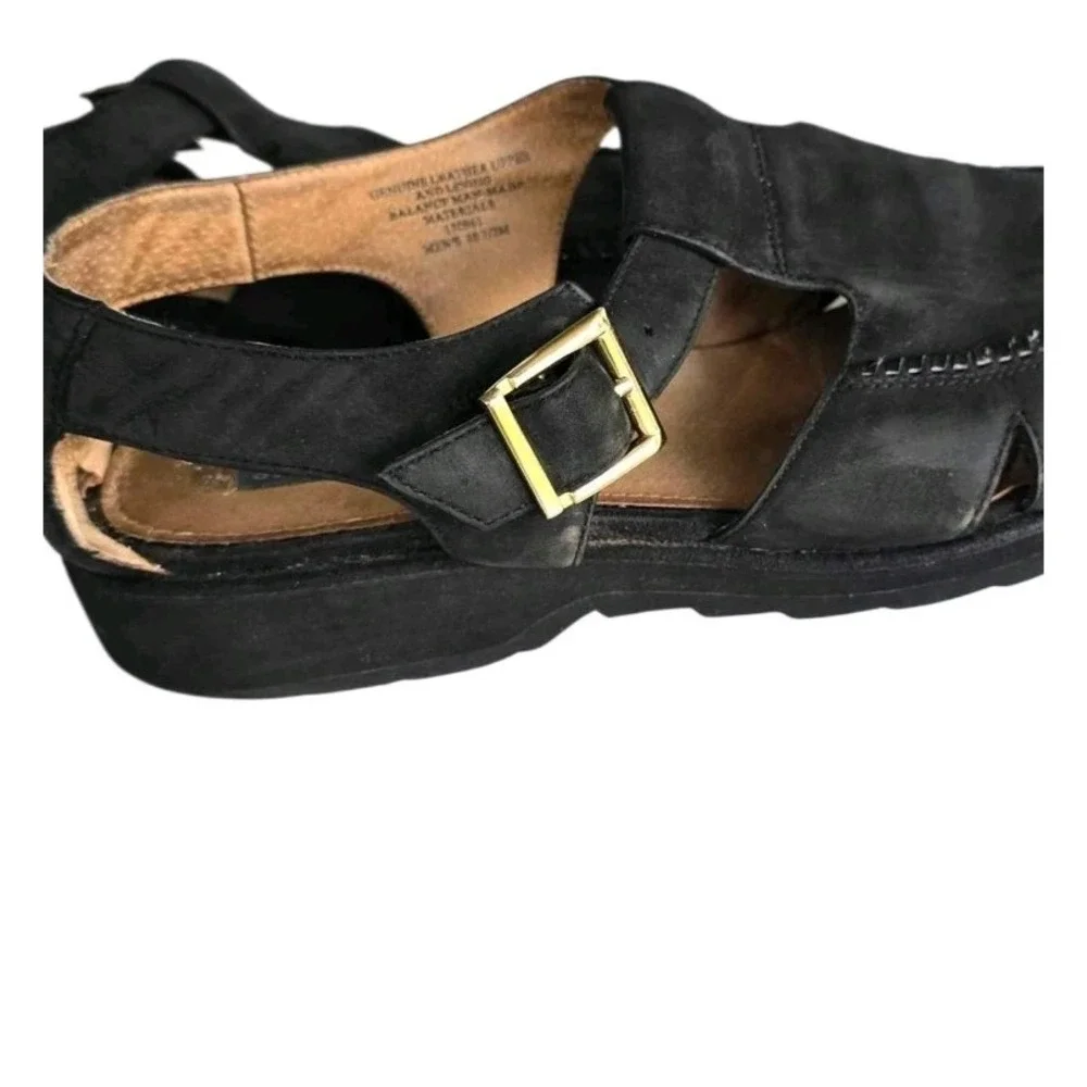 Giorgio Brutini  Mens Leather Sandals‎ Size 10.5 Sandals Black 170961 - Picture 5 of 7